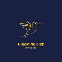 Humming bird logo vector, design luxury