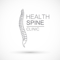 Spine health logo clinic medicine chiropractic backbone illustration