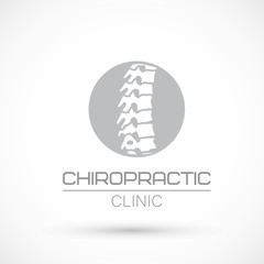 Spine health logo clinic medicine chiropractic backbone illustration