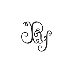 Handwritten monogram XY icon