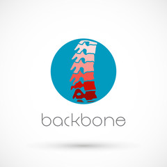Spine health logo clinic medicine chiropractic backbone illustration