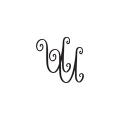 Handwritten monogram UU icon
