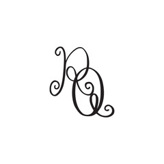 Handwritten monogram RQ icon