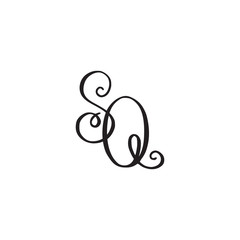 Handwritten monogram SQ icon