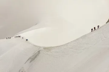 Papier Peint photo autocollant Mont Blanc Crête de neige de l& 39 Aiguille du Midi dans le massif du Mont Blanc.
