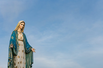 The Blessed Virgin Mary in front of the Roman Catholic Diocese, public place in Chanthaburi,  Thailand.