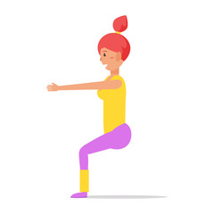 Woman squat. Vector