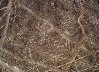 The Bird Geoglyph, aerial view, Nazca, Ica Region, Peru