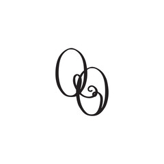 Handwritten monogram QO icon
