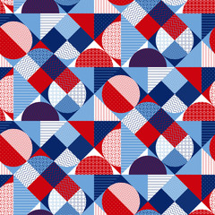 Summer Marine geometric seamless pattern.