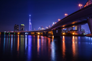 Fototapeta na wymiar Japan Fukuoka City Night view