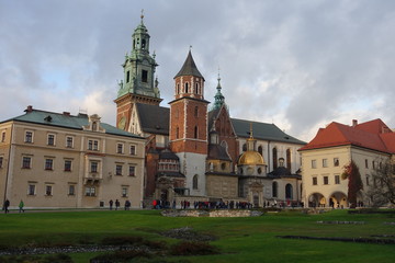 Fototapeta na wymiar Wawel Cathedral in Krakow, Poland in evening