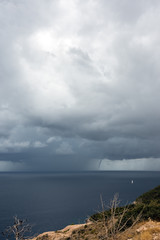 Overlooking the Adriatic Sea when the storm unfolds