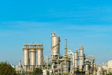 Chemical plant with sky background