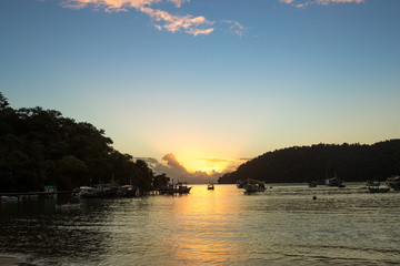 Sunset paraty bay