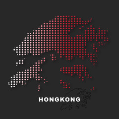 Map of Hong Kong Polkadot Pattern Background