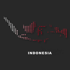 Map of Indonesia Polkadot Pattern Background