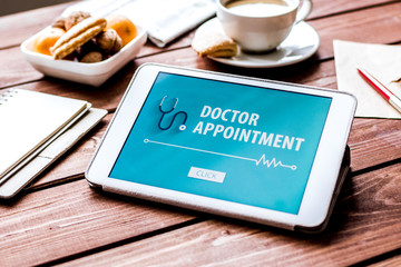 concept of appointment to doctor online