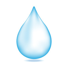 vector illustration of a single blue shiny liquid soap or oil drop