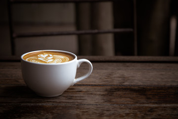 coffee cup on wood table