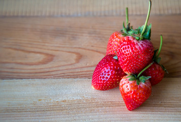 fresh strawberry on wooden background