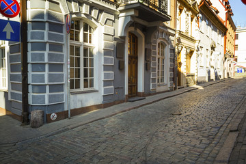 Empty streets of Riga old town.