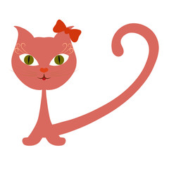 Cat girl with bow on ear