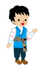 Korean Toddler Boy Wearing Traditional clothing