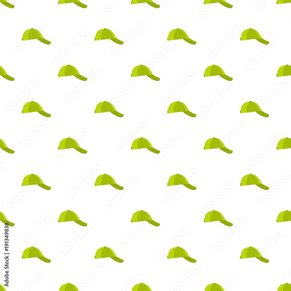Poster baseball cap on side pattern seamless in flat style for any design