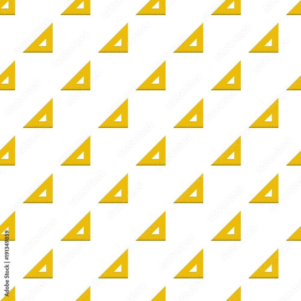 Poster yellow triangular ruler pattern seamless in flat style for any design