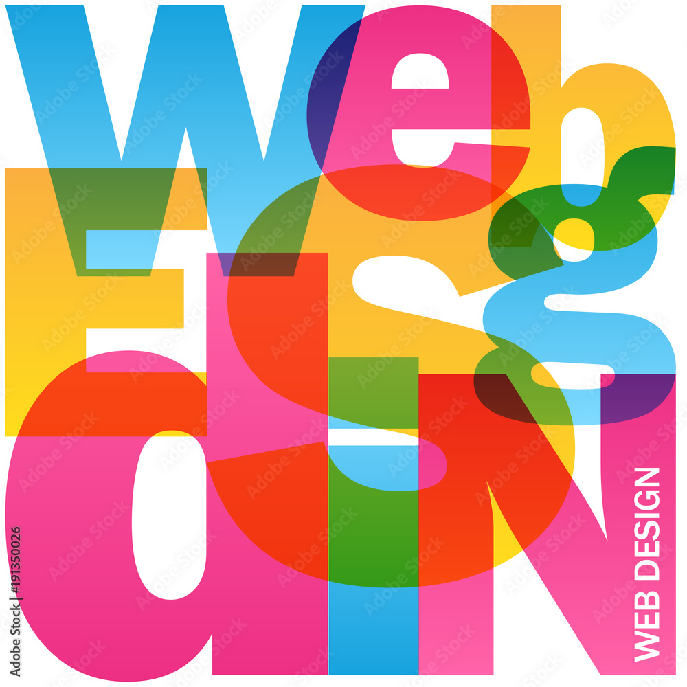 Poster web design vector letters icon