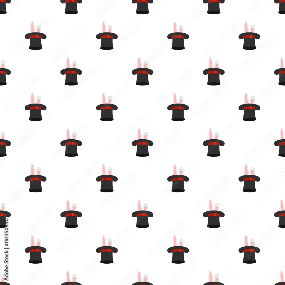 Poster hat with rabbit pattern seamless in flat style for any design
