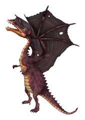 Obraz premium 3D renderowania Fantasy Dragon na białym tle