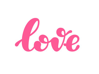 Love word lettering isolated on white background