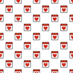 Calendar valentine day pattern seamless in flat style for any design