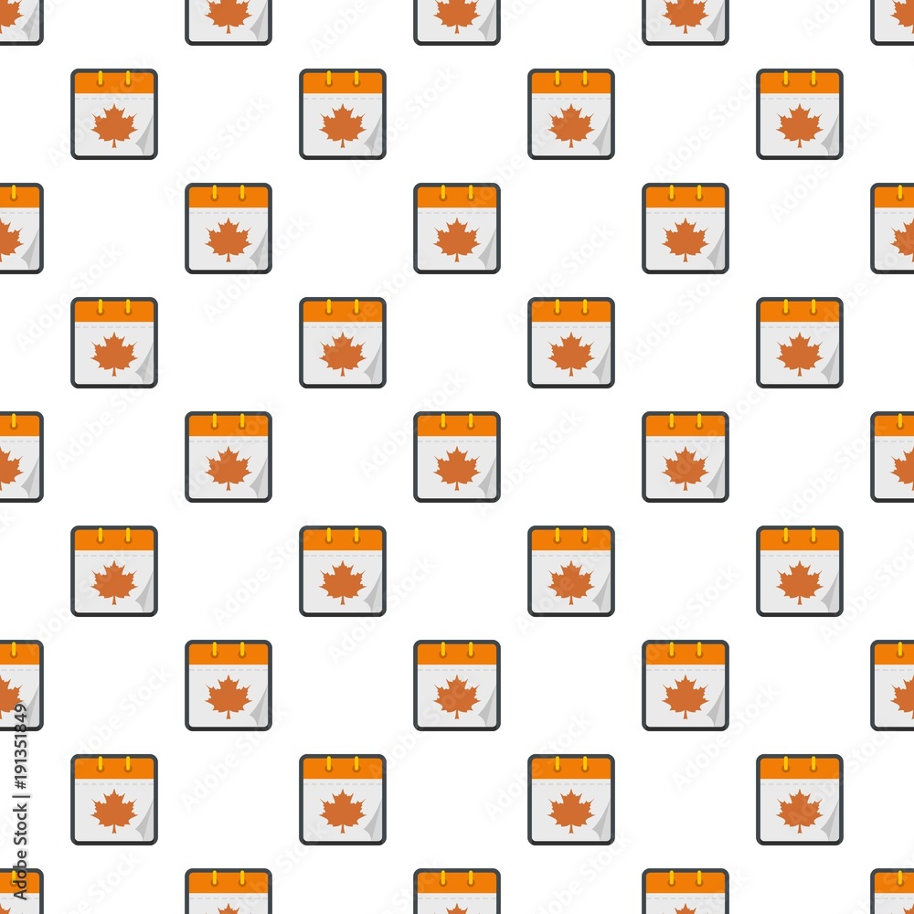 Poster calendar autumn pattern seamless in flat style for any design