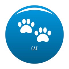 Fototapeta na wymiar Cat step icon vector blue circle isolated on white background 