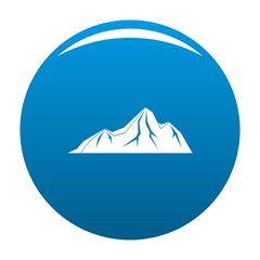 Tall mountain icon vector blue circle isolated on white background 