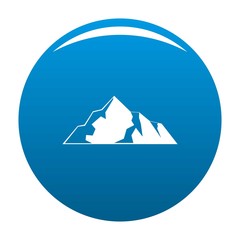 Ice mountain icon vector blue circle isolated on white background 