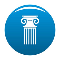 Decorative column icon vector blue circle isolated on white background 