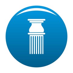 Classical column icon vector blue circle isolated on white background 
