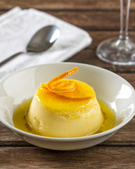 Fototapeta premium Homemade orange pudding