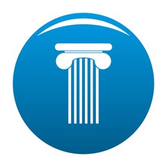 Top column icon vector blue circle isolated on white background 