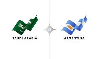 Saudi Arabia versus Argentina. Football. Vector illustration.