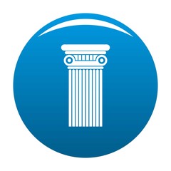Architectural column icon vector blue circle isolated on white background 
