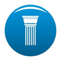 Building column icon vector blue circle isolated on white background 