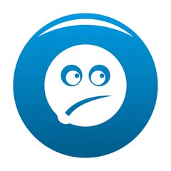 Smile icon vector blue circle isolated on white background 