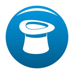 Inverted hat icon vector blue circle isolated on white background 