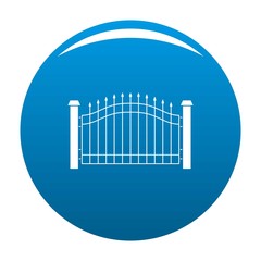 Park fence icon vector blue circle isolated on white background 