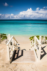 Beach Stairs to Turquoise Water
